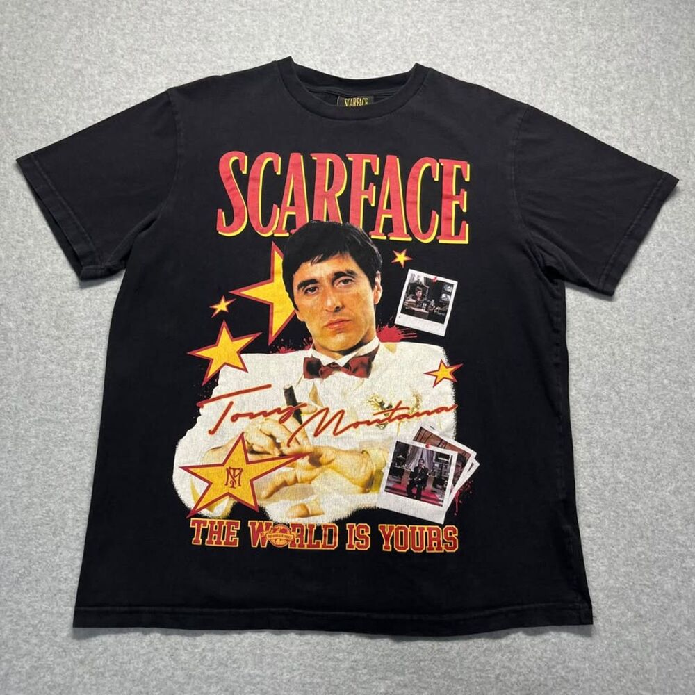 Scarface x Shoe Palace Tony Montana Graphic T Shirt Black Movie Tee Large